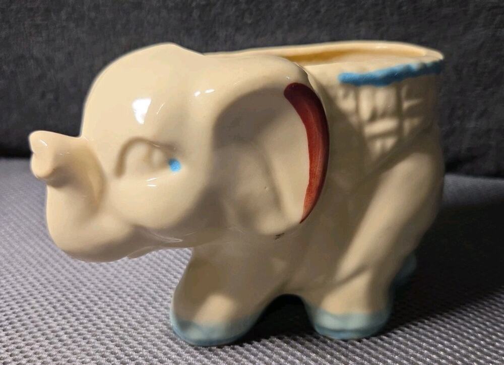 Vintage Shawnee Elephant Planter Marked USA